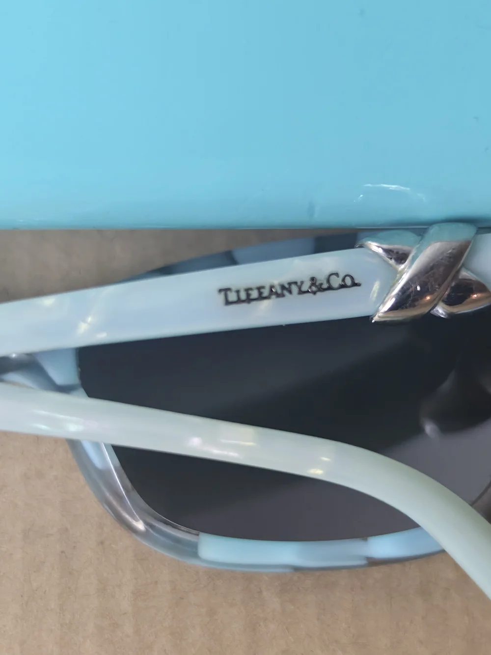 Tiffany & Co. Blue Tortoiseshell Sunglasses with Blue Case